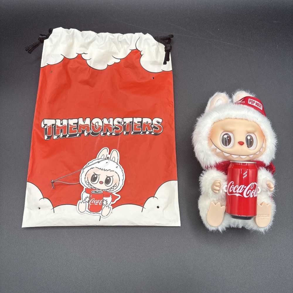 POP MART Labubu Coca-Cola The Monsters Happy Factor Plush Pendant Keychain
